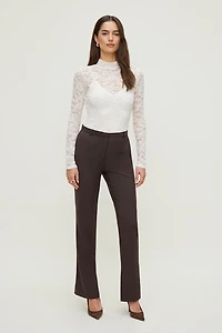 Mock Neck Lace Bodysuit