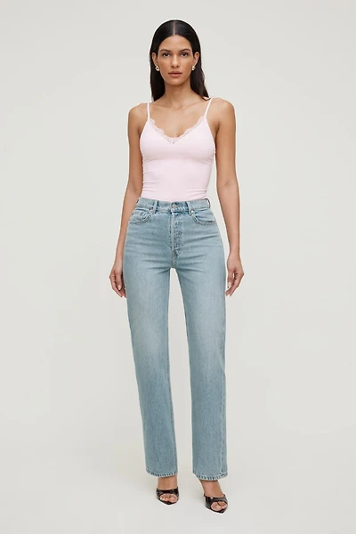 Jean confo à taille haute et jambe droite Olivia