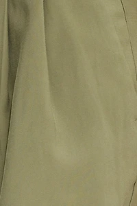 Pleated Twill Shorts