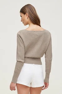 Sara Ribbed Cinch Hem Cardigan