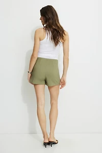 Asymmetric Skort With Mini Belt