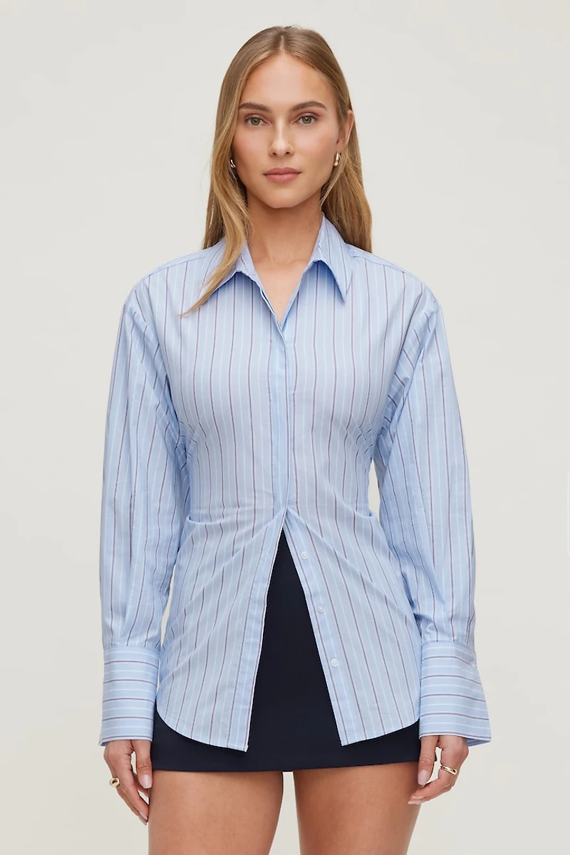 Chemise à dos cintré en popeline