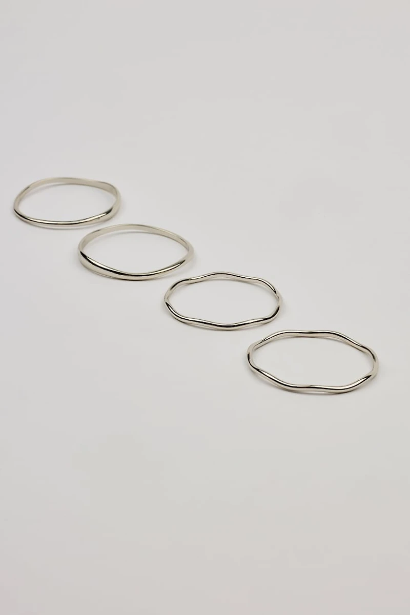 Set of 4 Wavy Bangles