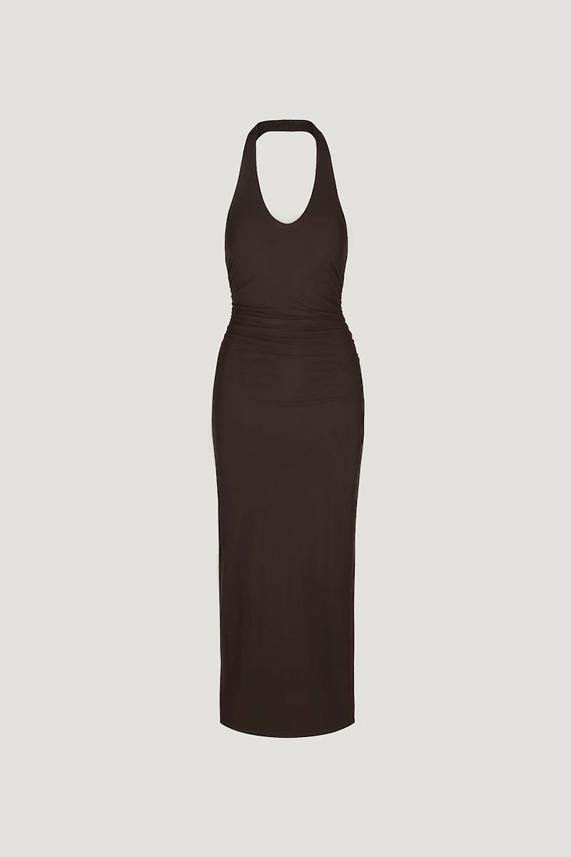 Reia Halter Mesh Maxi Dress