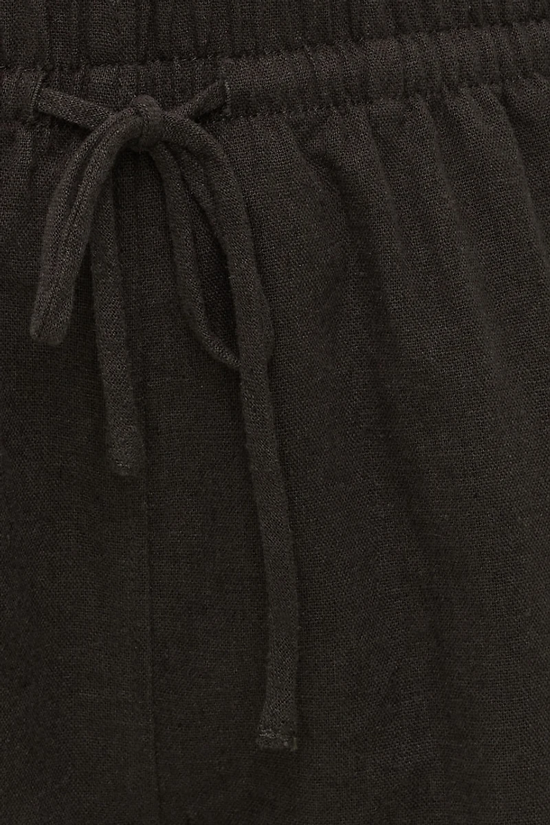 Short à taille haute en lin