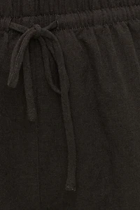 Short à taille haute en lin