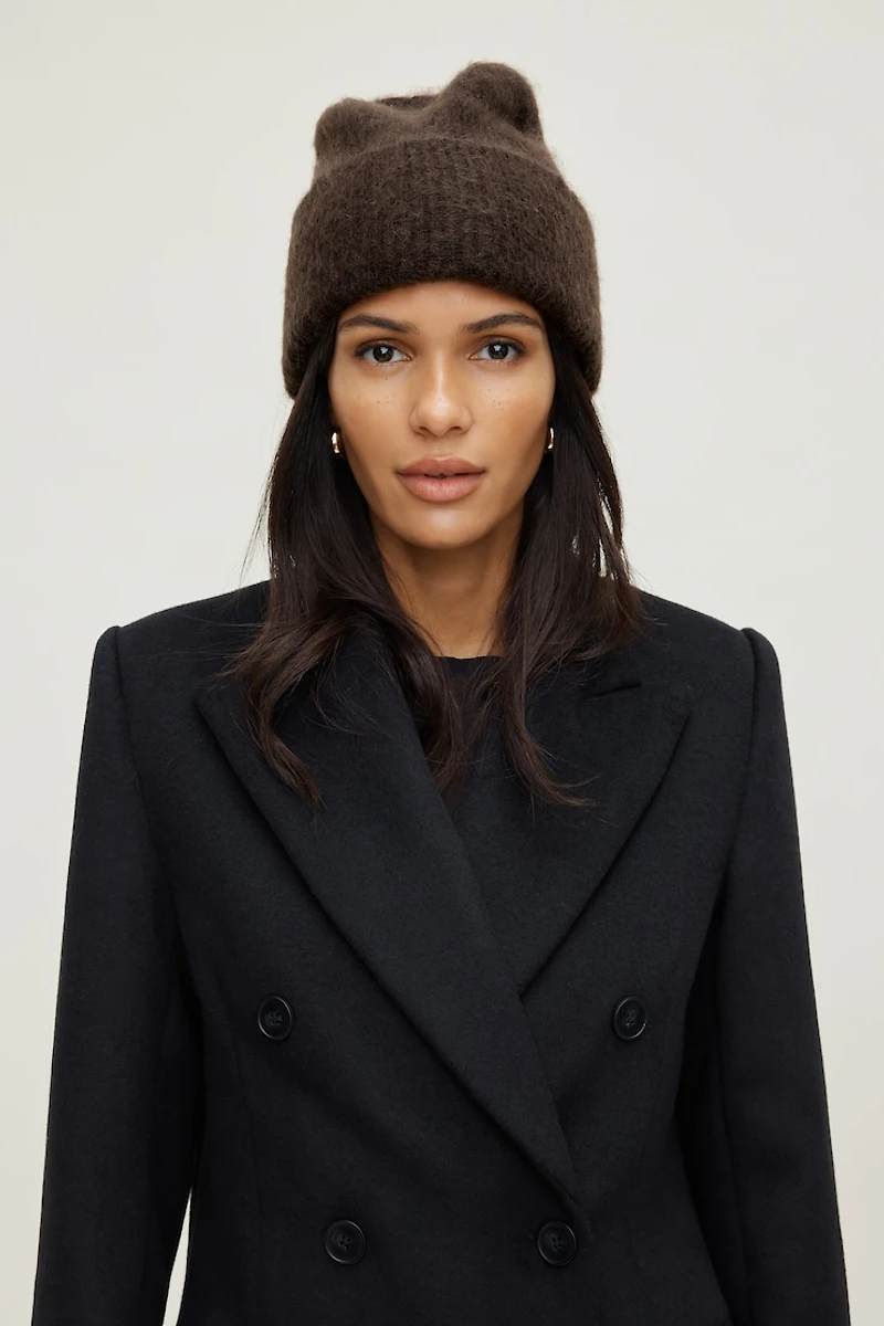 Tuque en mohair poilu de qualité supérieure