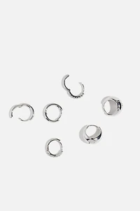 3-Pack Delicate Linear Hoop Earrings
