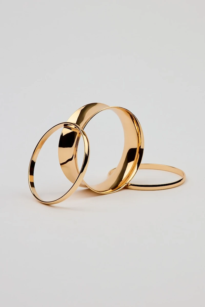 Set of 3 Convex & Wave Bangles