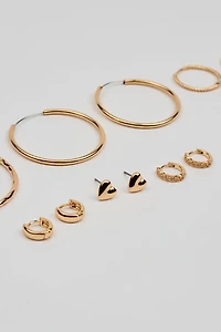 6 Pack of Mini Studs & Thin Hoop Earrings