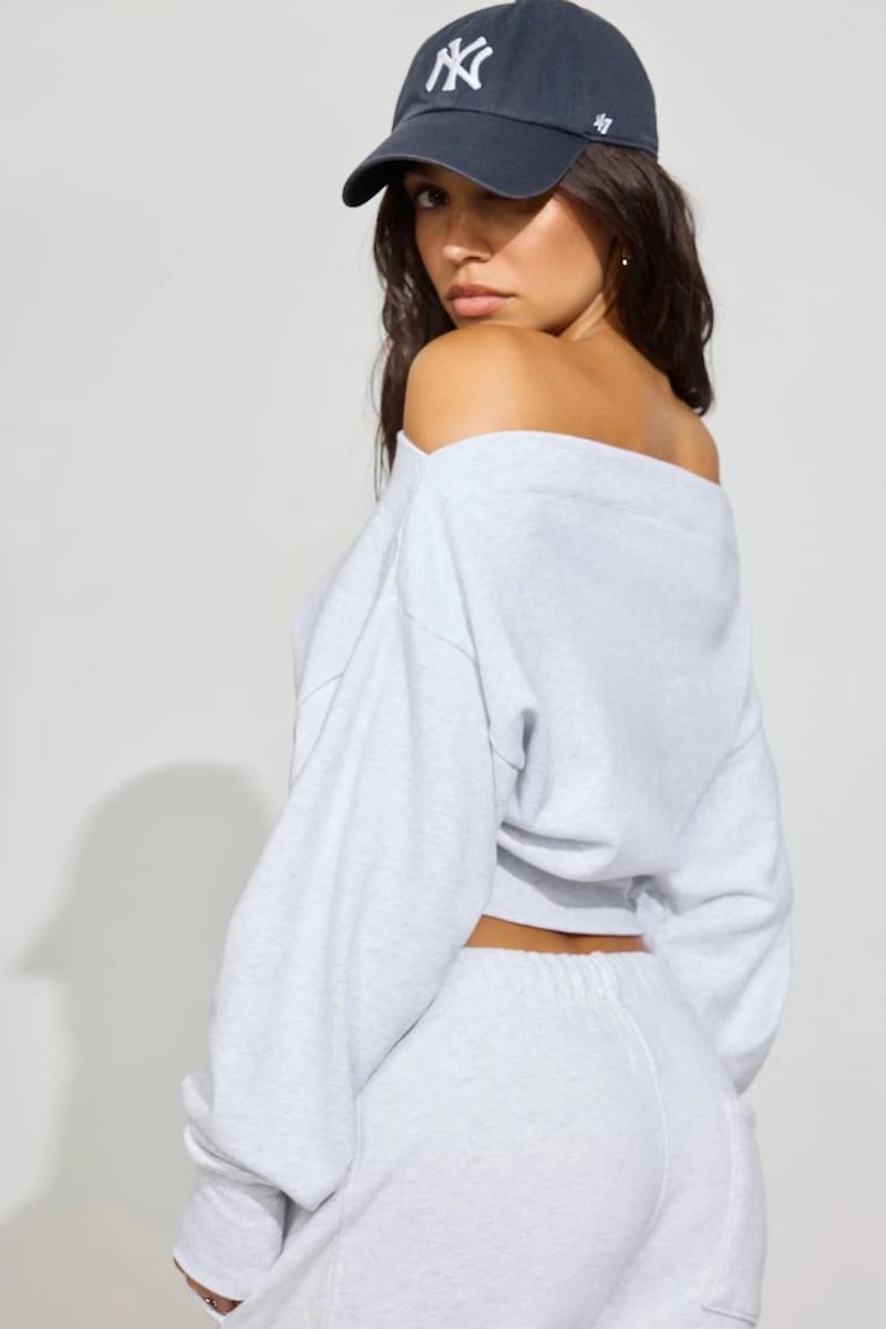 SoftTerry Rib Off Shoulder Sweater