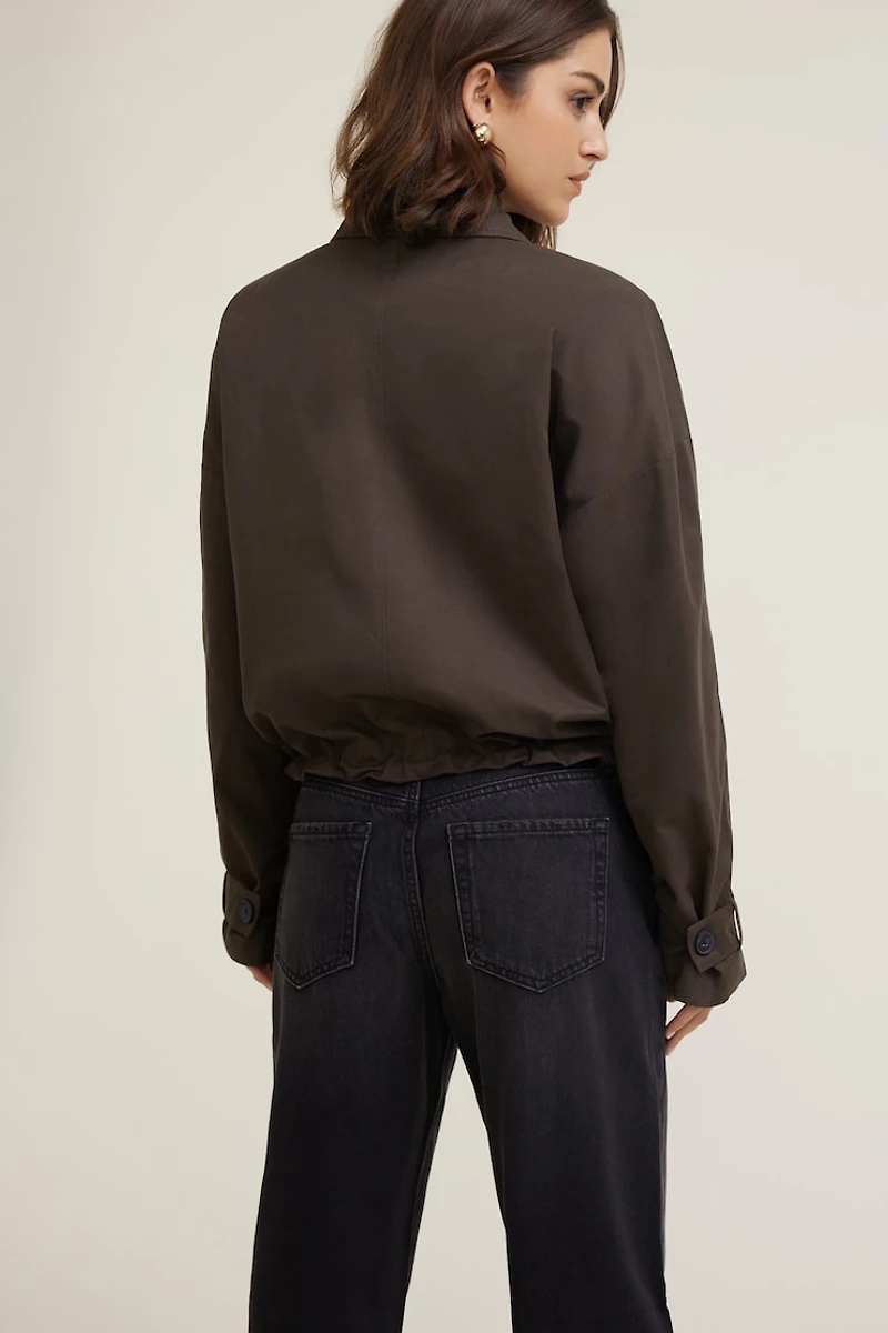 Asymmetric Short Trench Coat