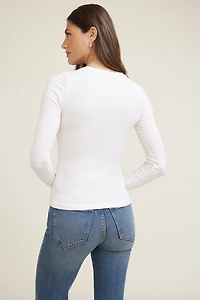 T-shirt côtelée à manches longues Tedi