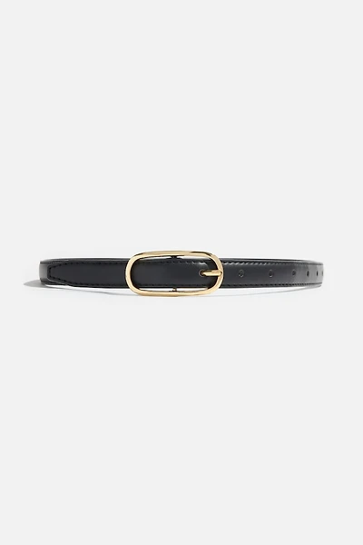Oval Super Slim Faux Leather Belt
