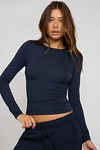 Haut doux à manches longues et col rond