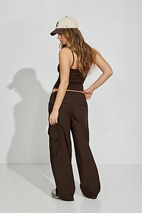 Low Rise Baggy Poplin Cargo Pants