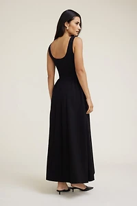 Irina Scoop Flared Ponte Maxi Dress