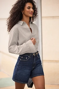 Charlie High Rise A Line Denim Shorts