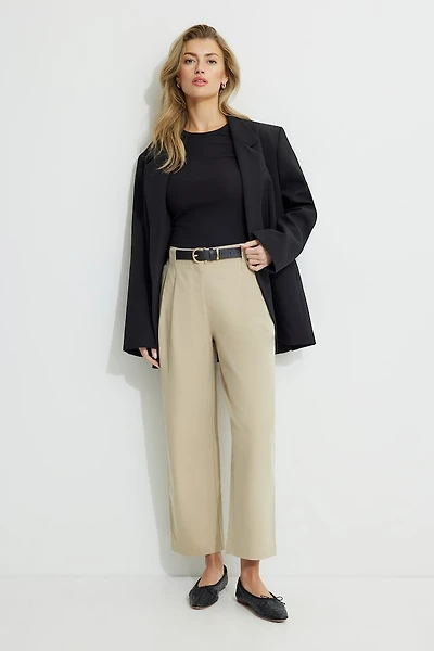 Straight High Waist Ankle Pants