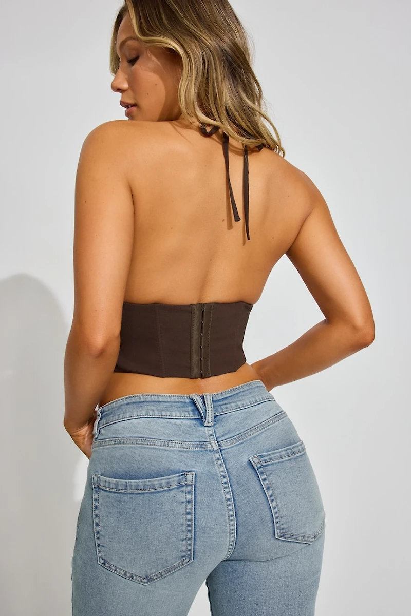 Hannah Lace Halter Corset Top