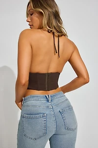 Hannah Lace Halter Corset Top