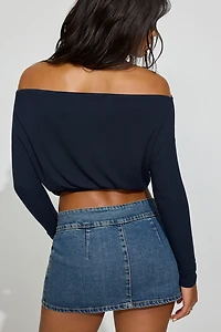 Haut à manches longues et épaules dégagées Serene