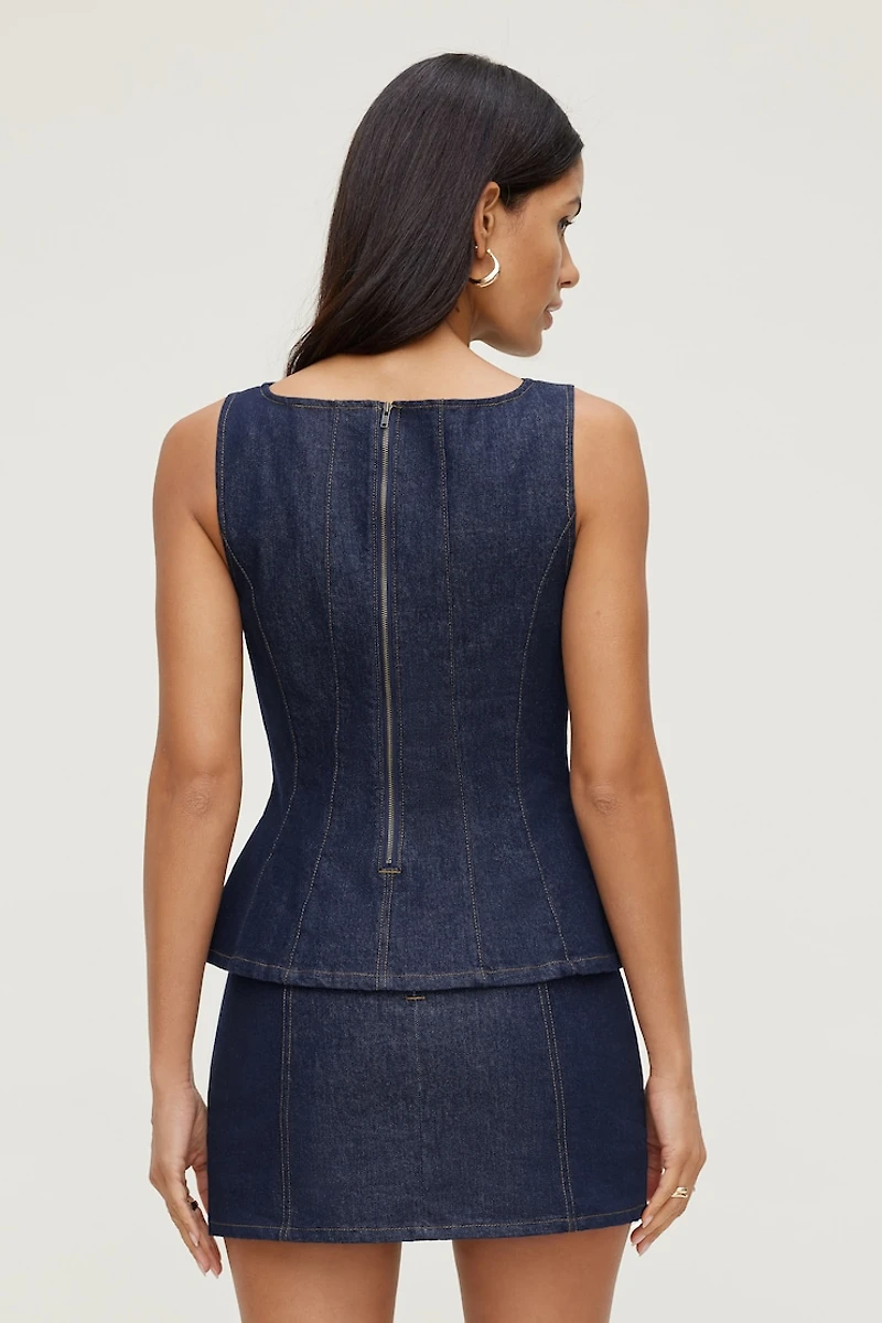 Peplum Denim Top