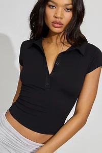Sleek Short Sleeve Polo Top
