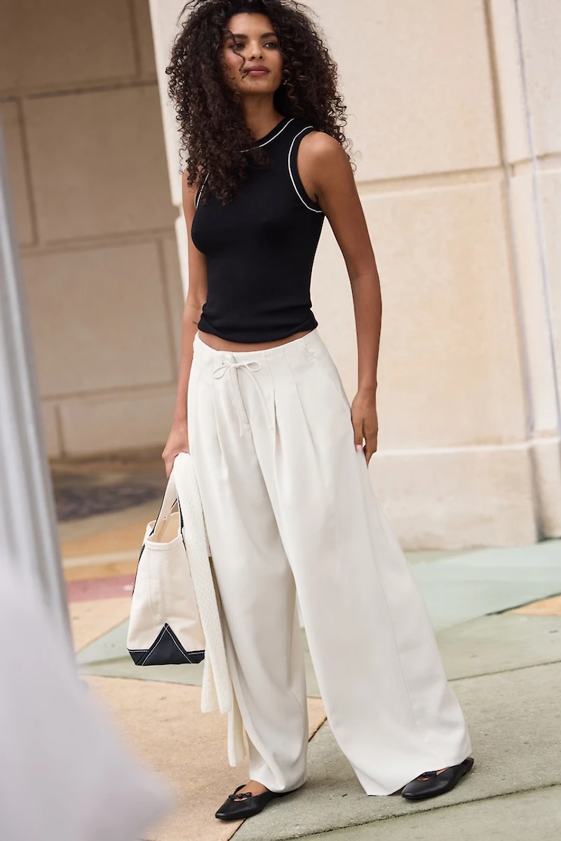 Pantalon à cordon et jambe large