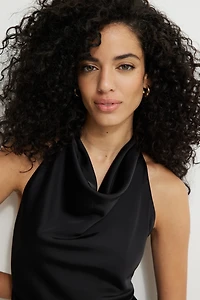 Halter Satin Mini Dress