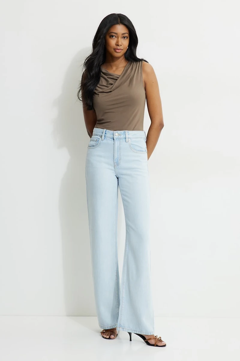 Draped Jersey Tank Top