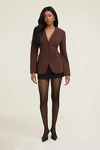 Cinched Collarless Blazer