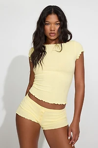 Tiny Pointelle Lettuce Edge Shorts