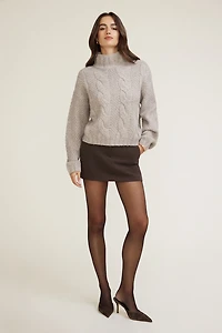 Chandail à col cheminée en mailles torsadées Sasha