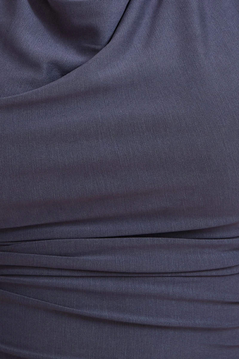 Robe maxi en modal à col châle