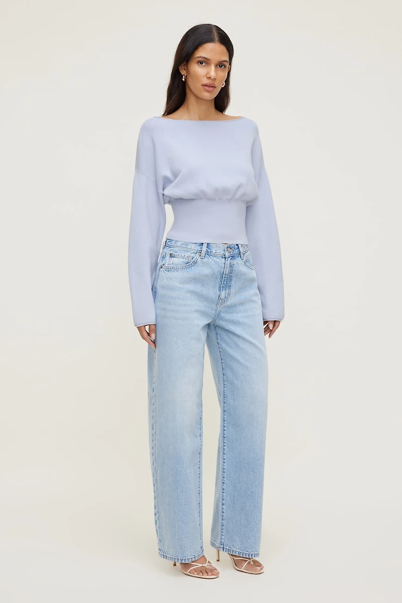 Cinched Boat Neck Sweater