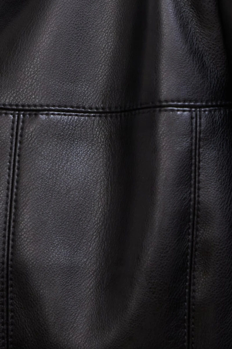 Charlotte Short Faux Leather Jacket