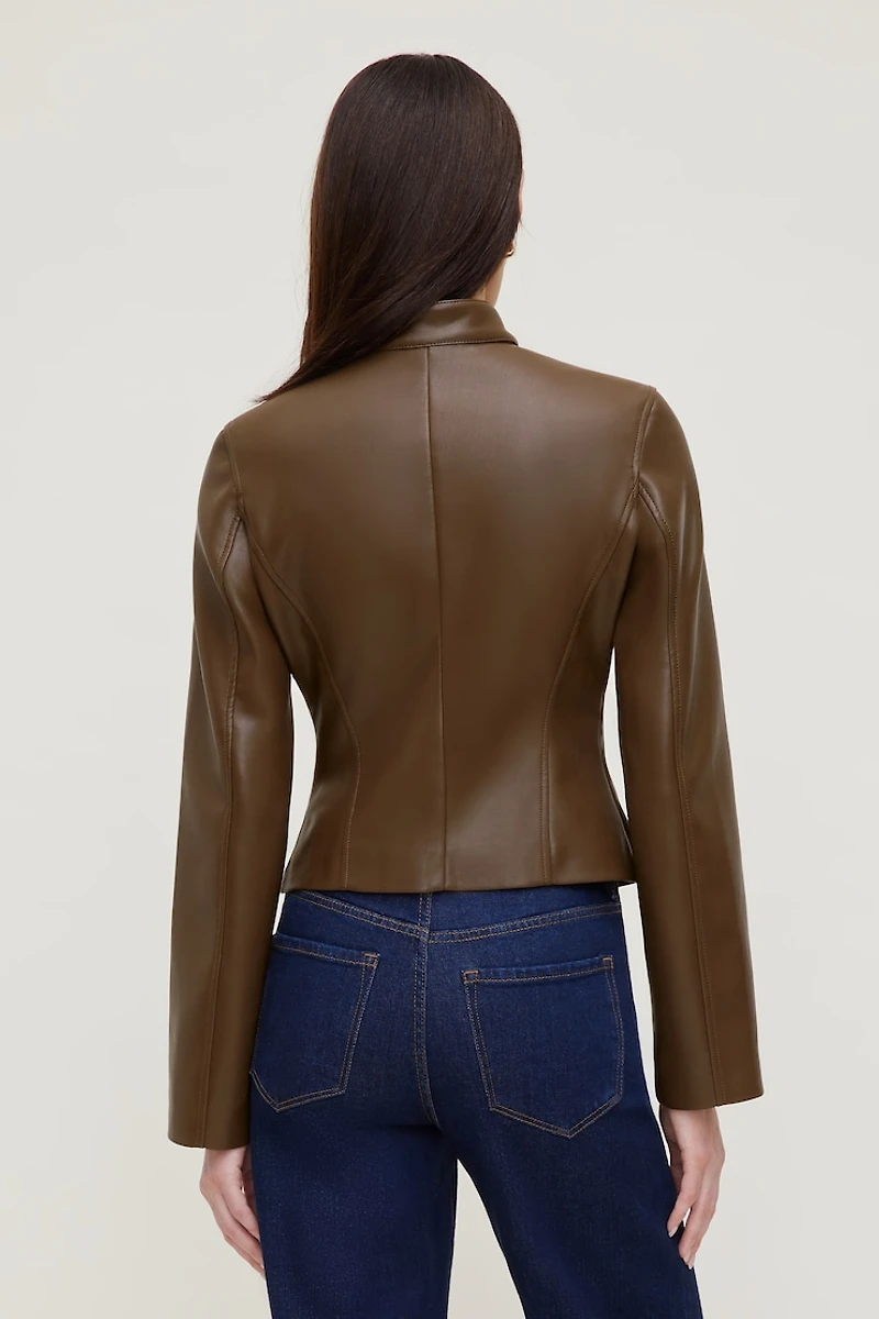 Slim Fit Faux Leather Moto Jacket