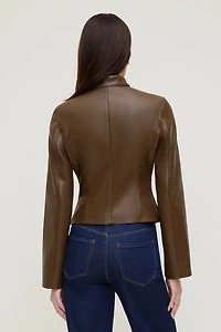 Slim Fit Faux Leather Moto Jacket