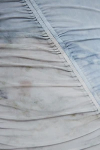 Shirred Mesh Maxi Dress