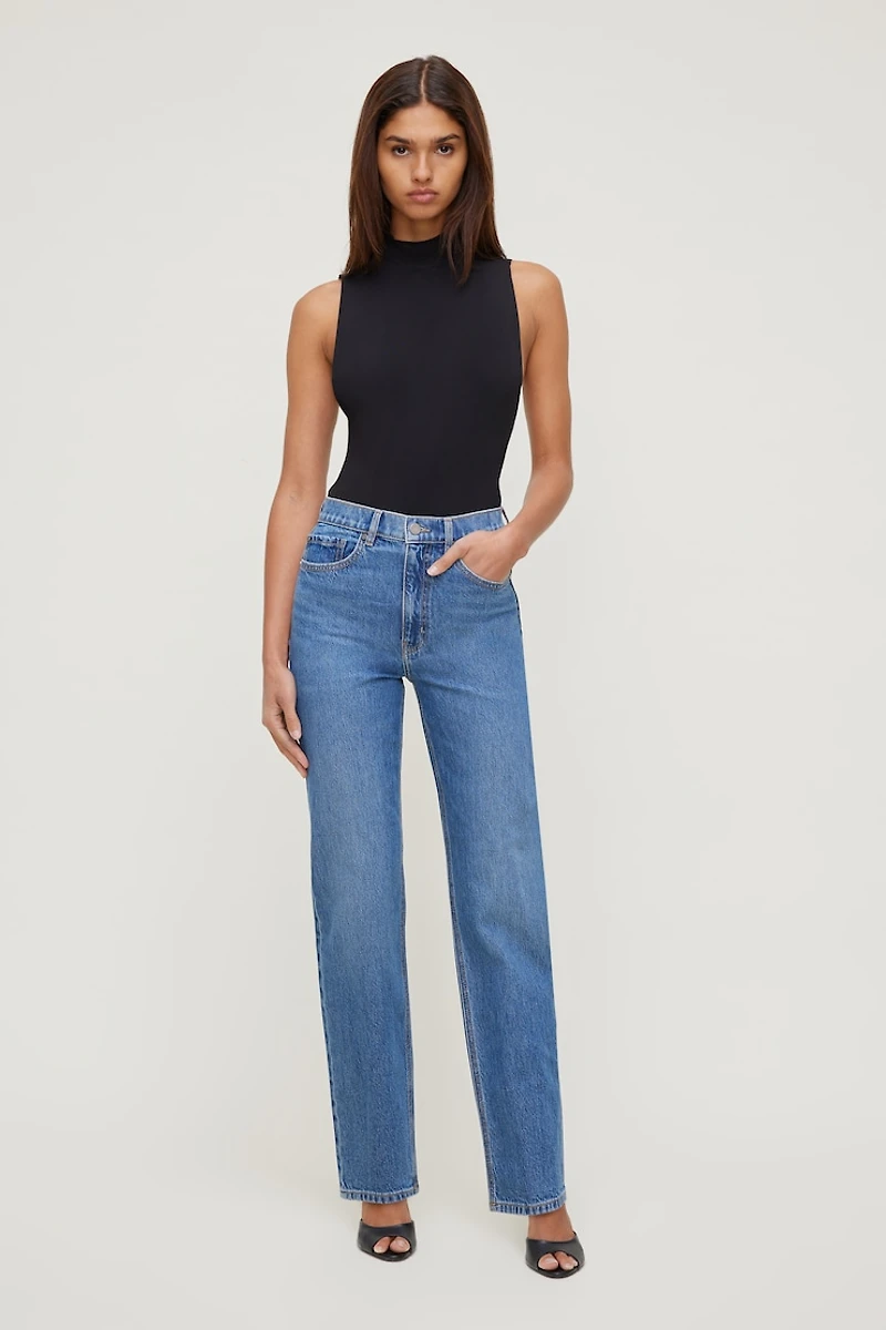 Olivia Zip Fly High Rise Straight Leg Jeans