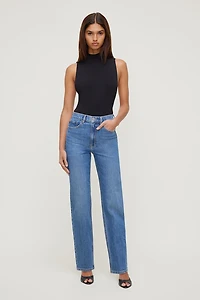 Olivia Zip Fly High Rise Straight Leg Jeans