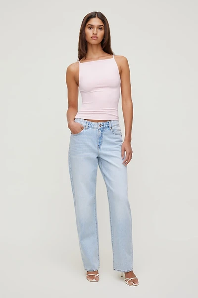 Camisole sculptante à col bateau et bretelles