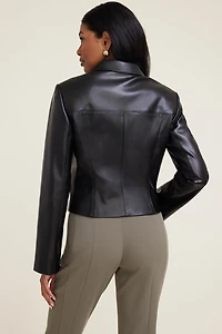 Charlotte Short Faux Leather Jacket