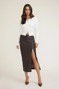 Marlow Faux Leather Midi Skirt