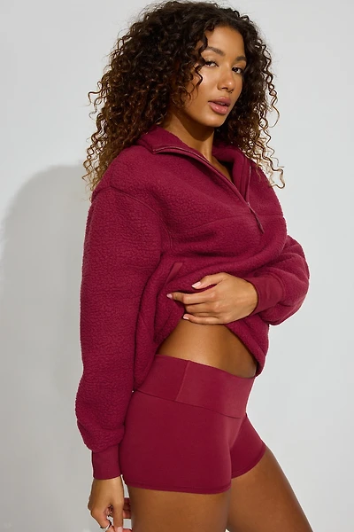 Sherpa Mock Neck Half Zip Sweater