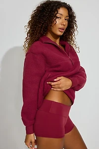Sherpa Mock Neck Half Zip Sweater