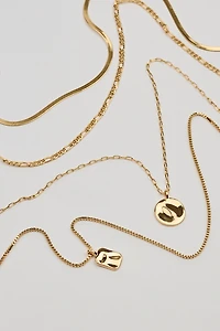 Ensemble de 5 colliers en chaîne à pendentifs martelés