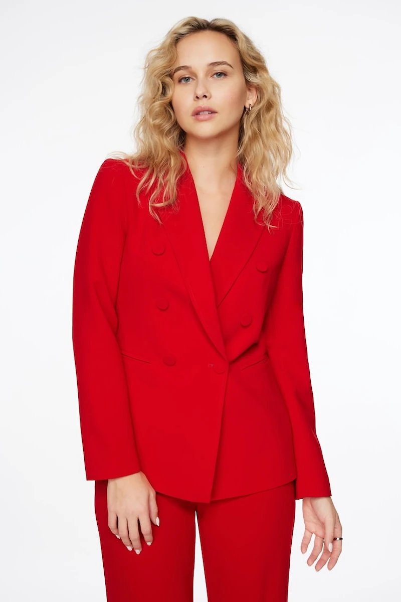 Fitted Double Breasted Blazer