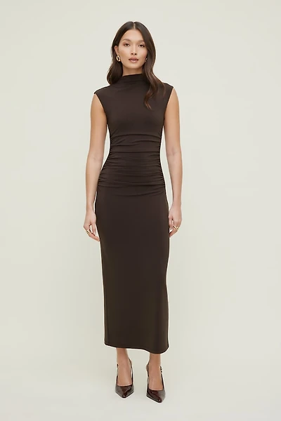 Bria Sculpt Mock Neck Maxi Dress